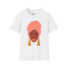 Load image into Gallery viewer, Black Girl Headwrap & Gold Earrings- Unisex T-Shirt