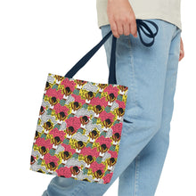 Load image into Gallery viewer, Black girl in Animal Print - Colorful Patterned Tote Bag - Size 13x13