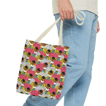 Load image into Gallery viewer, Black girl in Animal Print - Colorful Patterned Tote Bag - Size 13x13