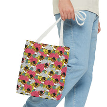 Load image into Gallery viewer, Black girl in Animal Print - Colorful Patterned Tote Bag - Size 13x13
