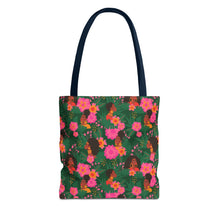 Load image into Gallery viewer, Black Girl in Nature - Floral Pattern Tote Bag - Size 13x13