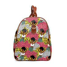 Load image into Gallery viewer, Black girl in Animal Print - Colorful Waterproof Travel Bag