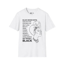 Load image into Gallery viewer, Black Mixed with Black - Unisex T-Shirt (pink, white)