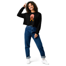 Load image into Gallery viewer, Black Woman Dangle Earrings Crop Sweatshirt