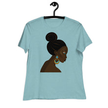 Load image into Gallery viewer, Black Women Blue Eyes Relaxed T-Shirt