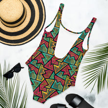 Load image into Gallery viewer, Juneteenth Pattern One-Piece Swimsuit