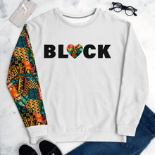 Load image into Gallery viewer, Black Love Pattern on Sleeve Unisex Sweatshirt