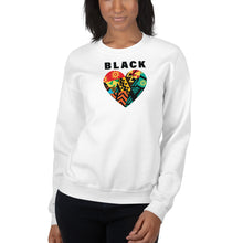 Load image into Gallery viewer, Black Love Large Heart Unisex Sweatshirt
