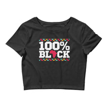 Load image into Gallery viewer, 100% Black - Women’s Crop Tee