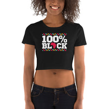 Load image into Gallery viewer, 100% Black - Women’s Crop Tee