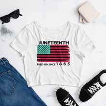 Load image into Gallery viewer, Juneteenth Free-ish Women’s Crop Tee