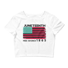 Load image into Gallery viewer, Juneteenth Free-ish Women’s Crop Tee