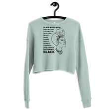 Load image into Gallery viewer, Black Mixed with Black Crop Sweatshirt