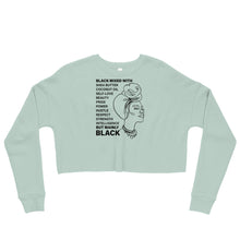 Load image into Gallery viewer, Black Mixed with Black Crop Sweatshirt