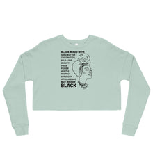 Load image into Gallery viewer, Black Mixed with Black Crop Sweatshirt