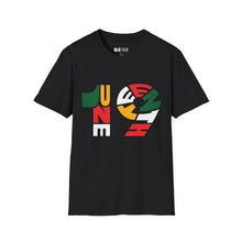 Load image into Gallery viewer, Juneteenth "19" Colorful - Unisex T-Shirt (multicolor, b&amp;w)
