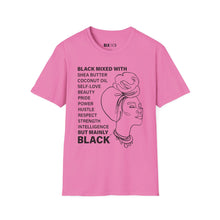 Load image into Gallery viewer, Black Mixed with Black - Unisex T-Shirt (pink, white)
