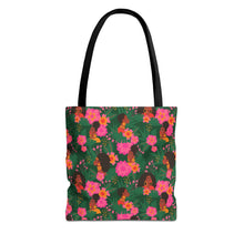 Load image into Gallery viewer, Black Girl in Nature - Floral Pattern Tote Bag - Size 13x13
