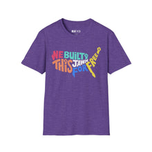 Load image into Gallery viewer, We Built This Jawn For Free - Unisex T-Shirt (black, purple)
