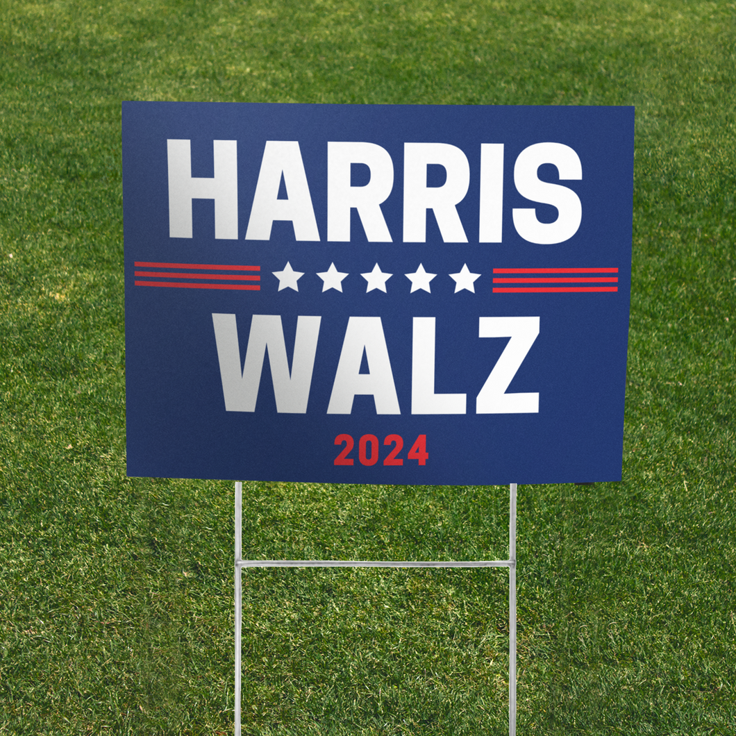 Harris Walz 2024 (5 Stars) - YARD SIGN