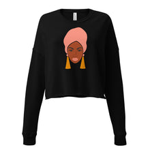 Load image into Gallery viewer, Black Woman Dangle Earrings Crop Sweatshirt
