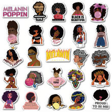 Load image into Gallery viewer, 50PCS Melanin Poppin&#39; Black Girl Stickers
