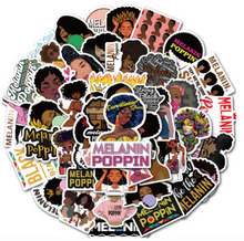Load image into Gallery viewer, 50PCS Melanin Poppin&#39; Black Girl Stickers
