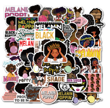 Load image into Gallery viewer, 50PCS Melanin Poppin&#39; Black Girl Stickers
