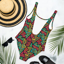 Load image into Gallery viewer, Juneteenth Pattern One-Piece Swimsuit
