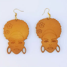 Load image into Gallery viewer, Afro Styled Wooden Earrings
