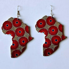 Load image into Gallery viewer, Wooden African Patterned Earrings
