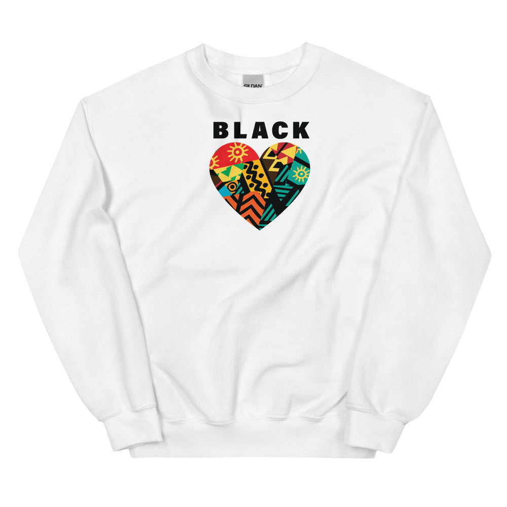 Black Love Large Heart Unisex Sweatshirt