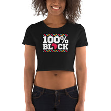 Load image into Gallery viewer, 100% Black - Women’s Crop Tee

