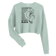 Load image into Gallery viewer, Black Mixed with Black Crop Sweatshirt
