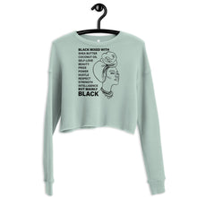 Load image into Gallery viewer, Black Mixed with Black Crop Sweatshirt
